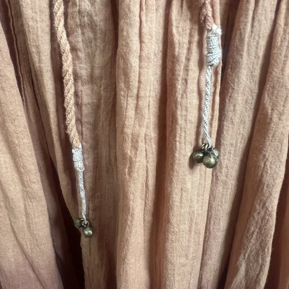 Skirt M Medium Peach Brown Ombre Tiered Midi Maxi Trendy Peasant Boho Summer_6